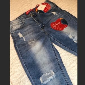 *New GoGo Distressed Ripped High Waisted Jeans*